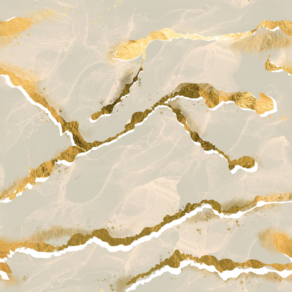 Golden Veins Ecru Sand Marble - Modern Luxe Abstract Wall Mural