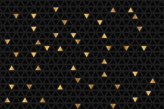 Papier peint mural de luxe triangles noirs et or