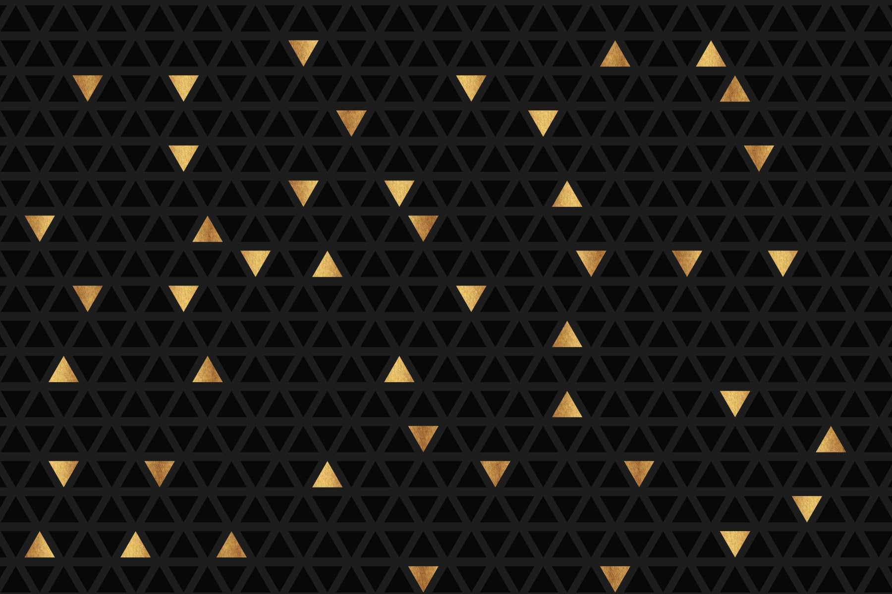 Luxury Black and Gold Triangles Wall Mural