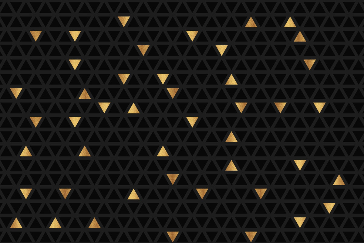 Papier peint mural de luxe triangles noirs et or in your room — zoomed