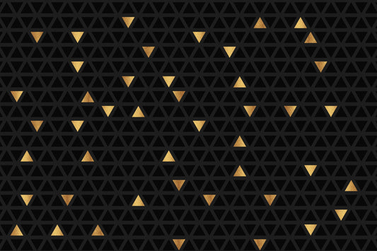 Luxury Black and Gold Triangles Wall Mural