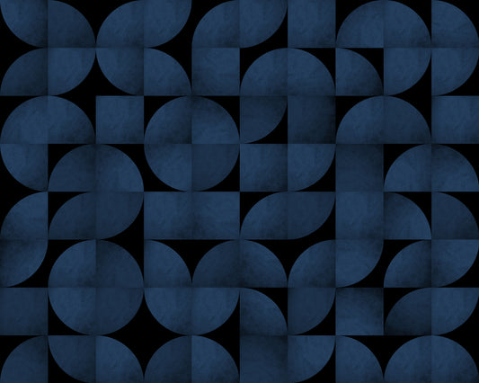 Mid-Century Blue Stone Wall Mural