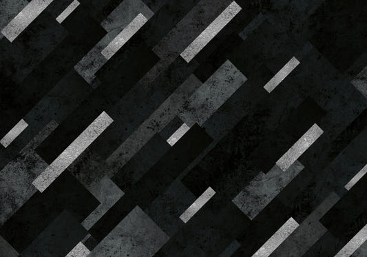 Papier peint mural à motif superposé gris argenté charbon