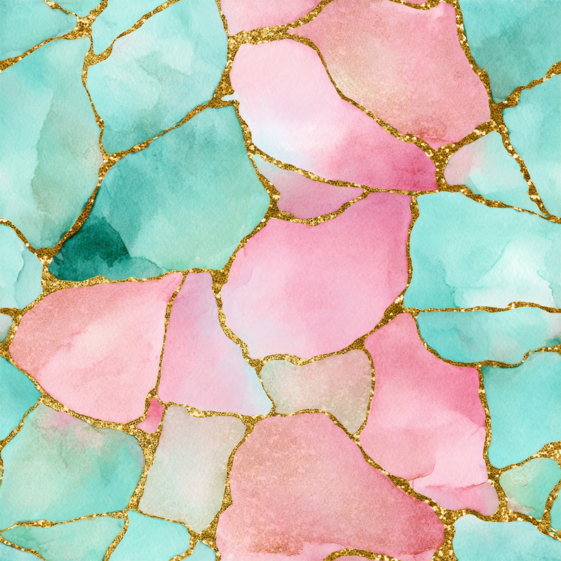 Gilded Pink And Turquoise Waters Wallpaper⁠