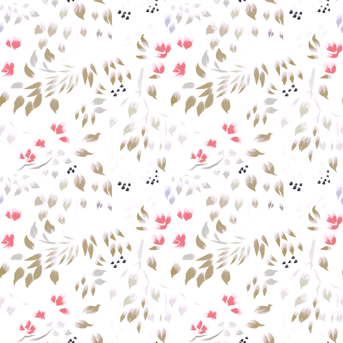 Painterly Petals Wallpaper⁠ in your room — zoomed