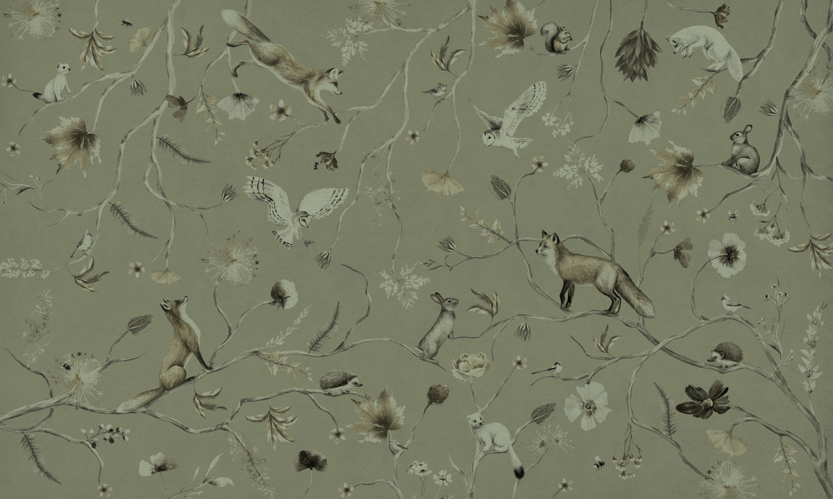 Woodland Whisper Wall Mural in your room — zoomed