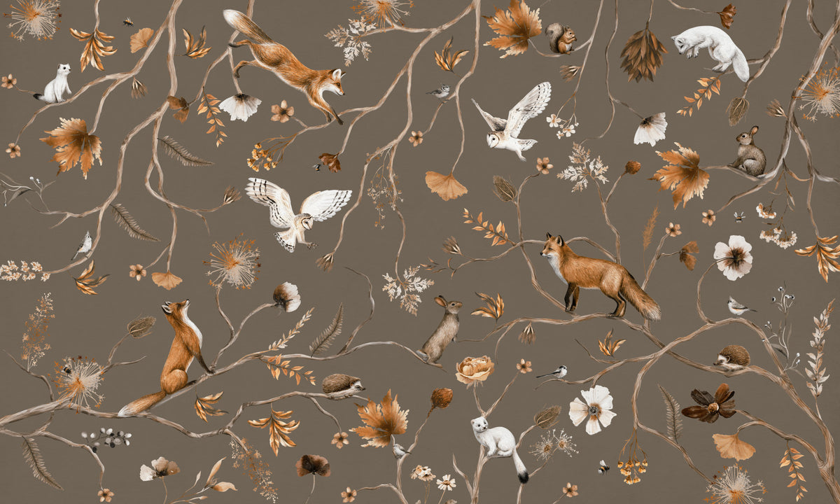 Forest Friends Wall Mural in your room — zoomed