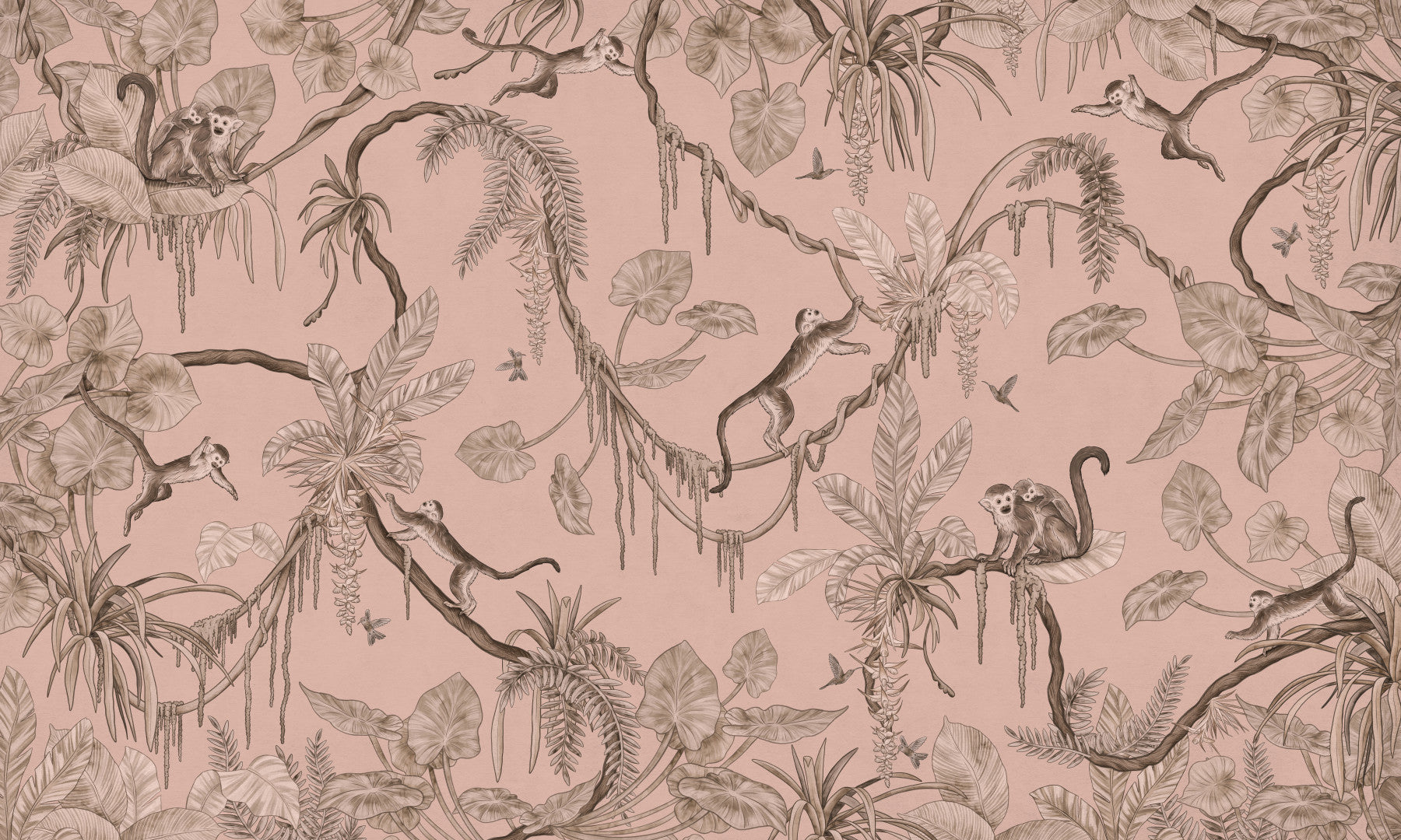 Jungle Serenade Wall Mural in your room — zoomed