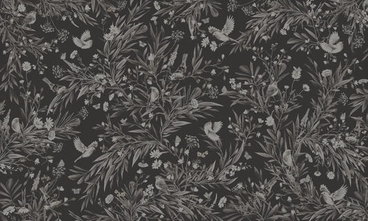 Chanson Nocturne : Papier Peint Mural Floral & Oiseaux