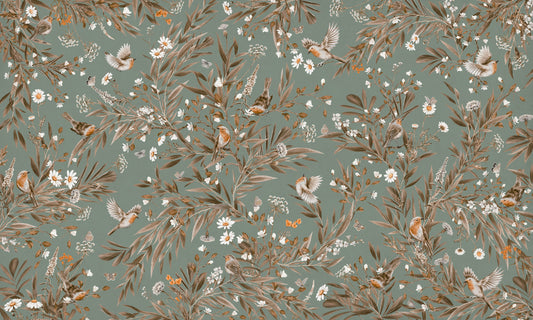 Birds & Blooms Symphony Wall Mural