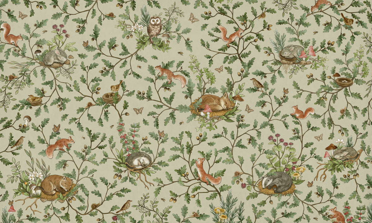 Woodland Naptime Tales Wall Mural in your room