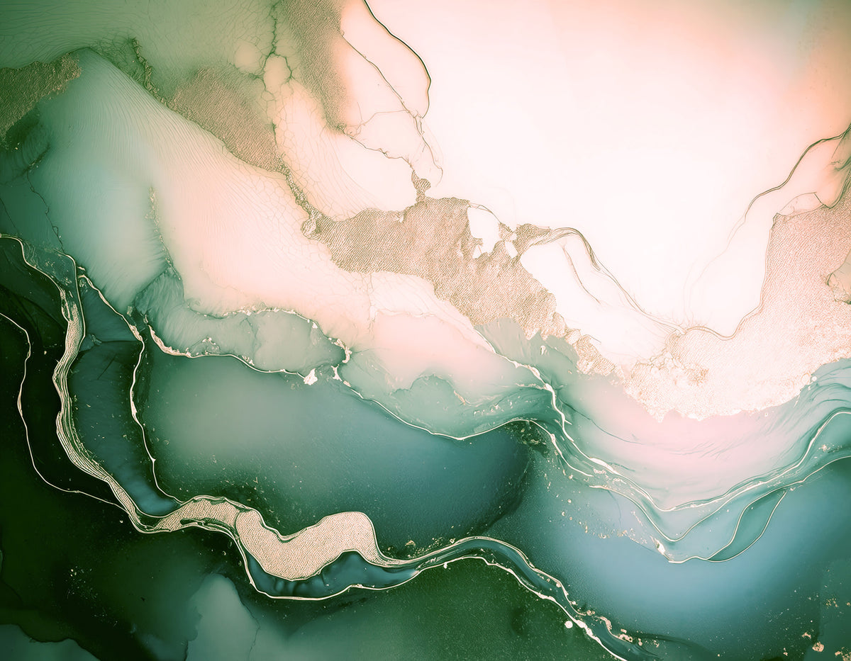 Soft Mineral Hues Sage-Rose Wall Mural in your room — zoomed