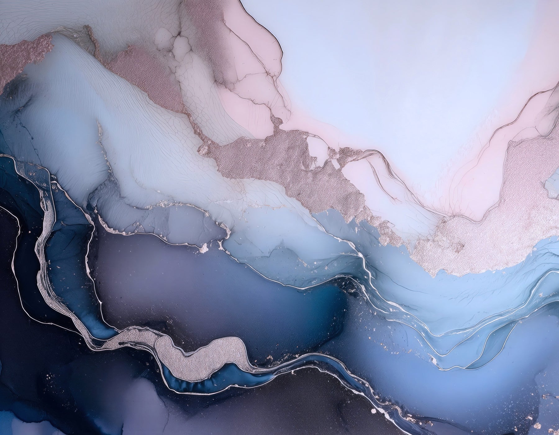 Mystic Mineral Layers Blue Wall Mural in your room — zoomed