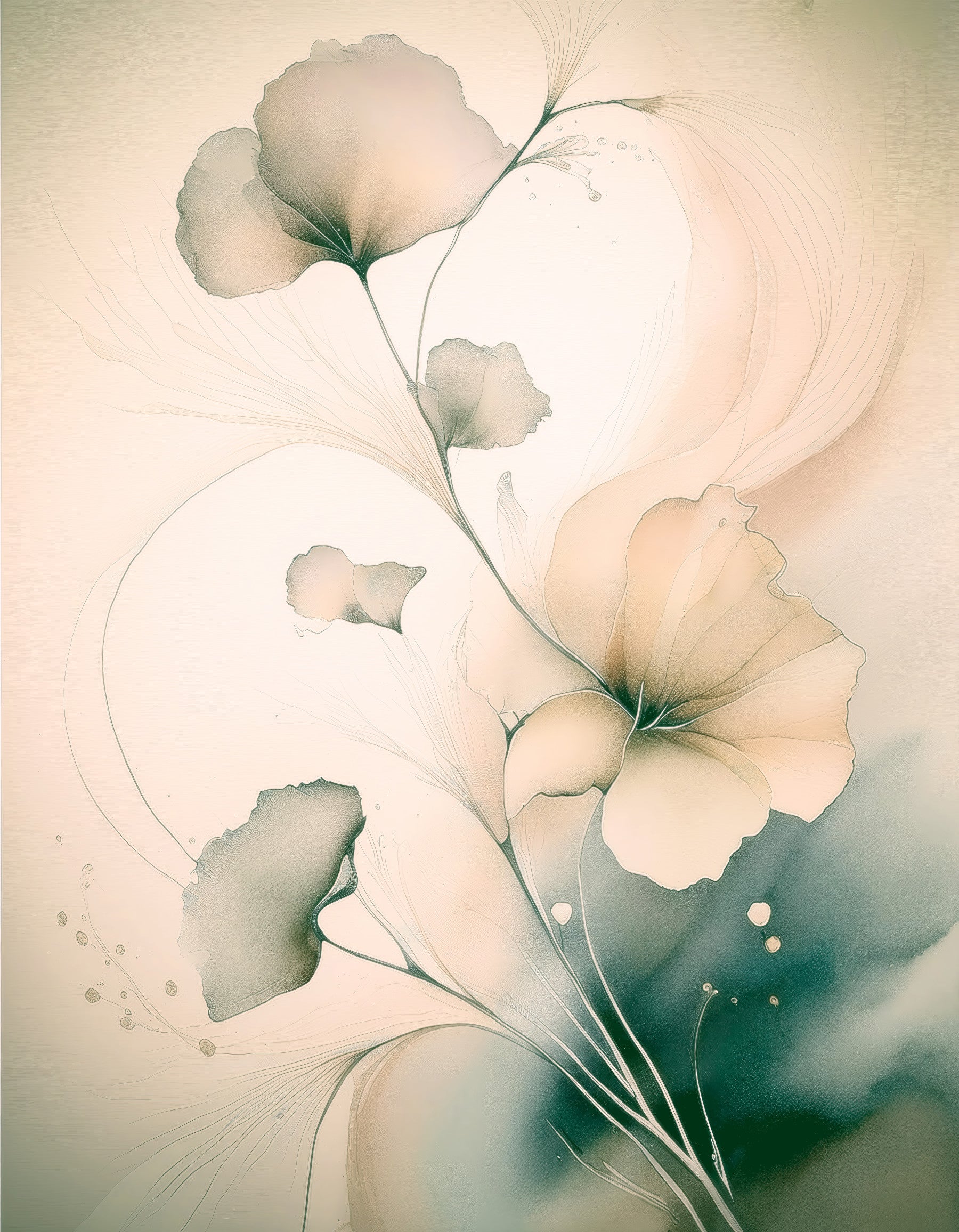 Soft Whispering Petals Wall Mural