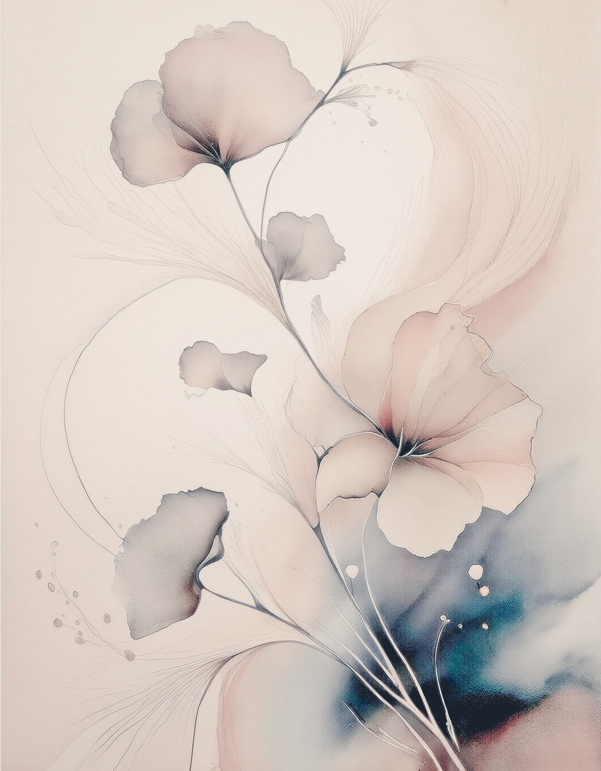 Pastel Blossom Daydream Wall Mural in your room — zoomed