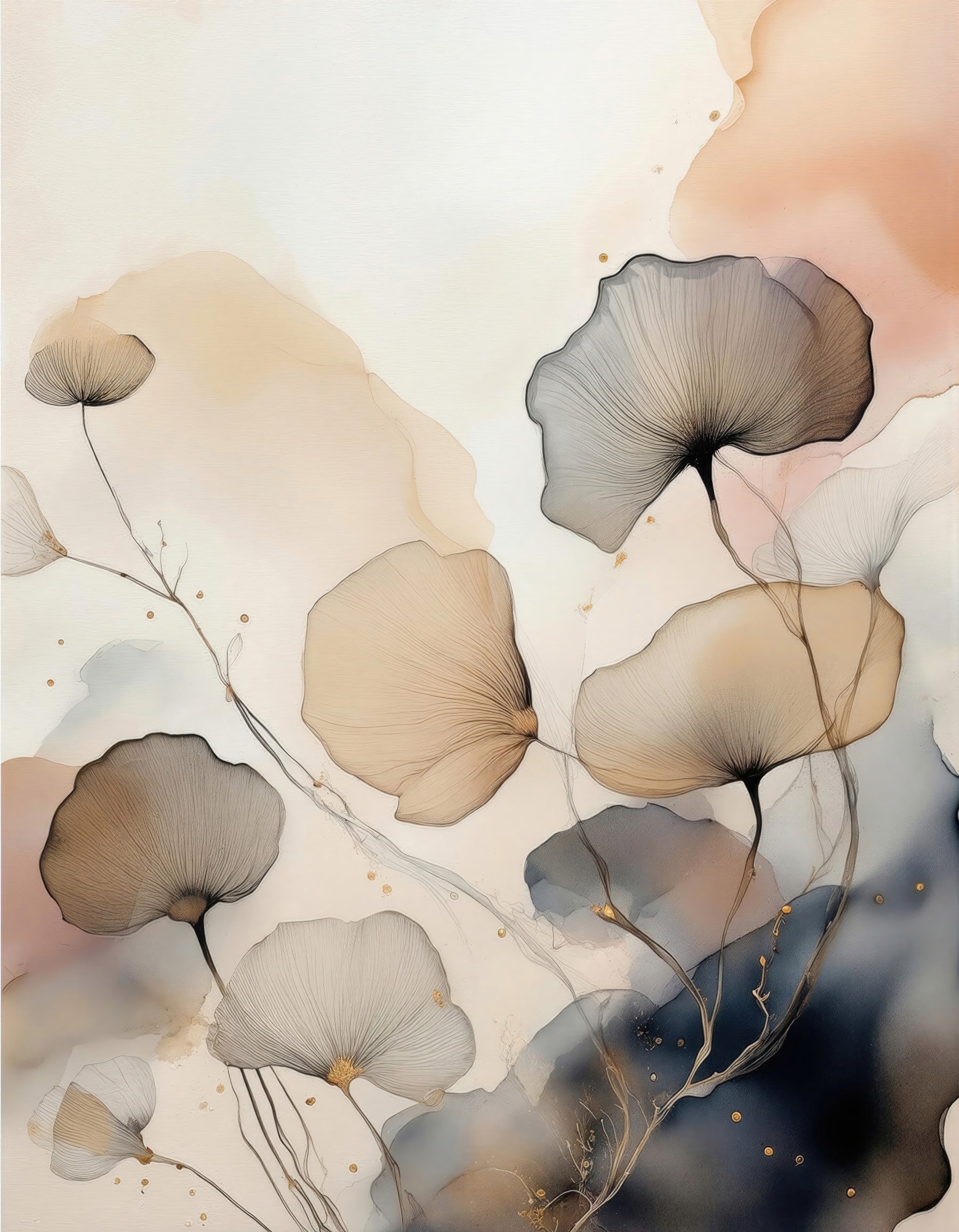 Ethereal Garden Tones Wall Mural in your room — zoomed