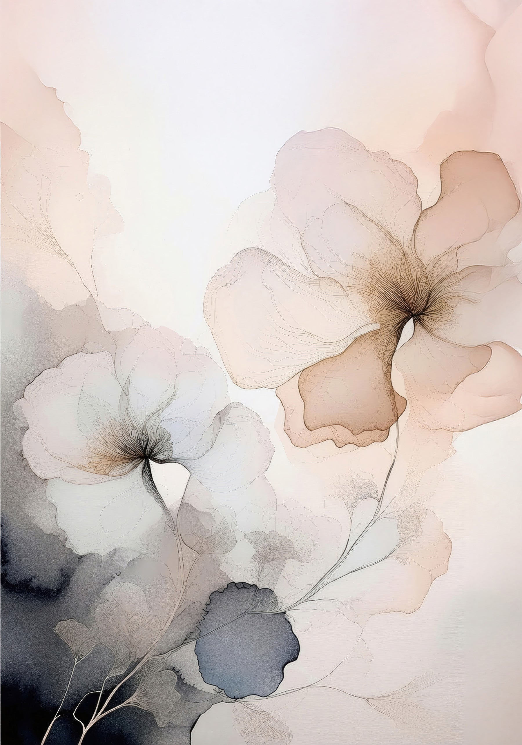Floral Haze Wall Mural in your room — zoomed