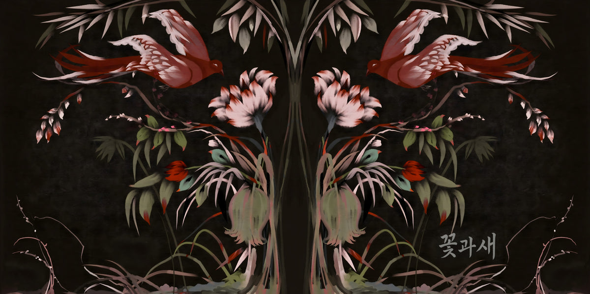 Heaven's Birds Joseon inspired Wall Mural