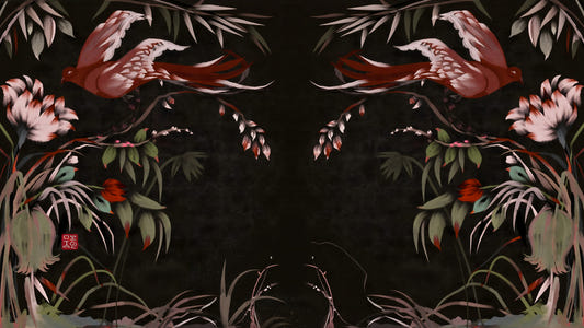Floral Flight Joseon Inspired Wall Mural