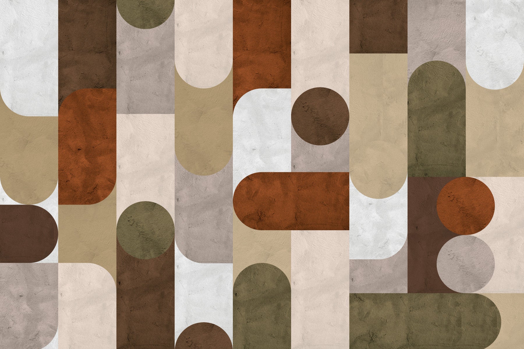 Vintage Mosaic Vibes  Wall Mural in your room — zoomed