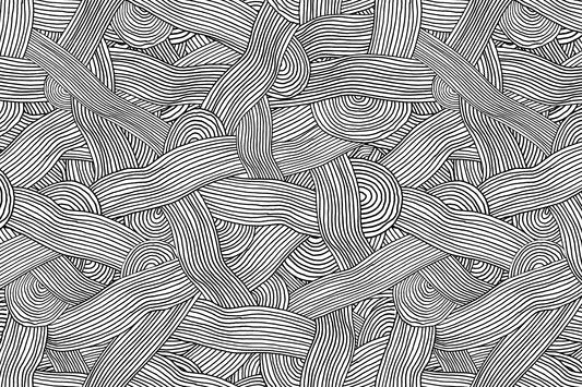 Fresque murale labyrinthe rayée monochromatique