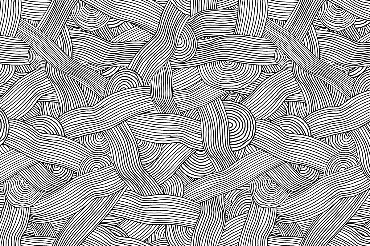 Monochromatic Striped Maze  Wall Mural in your room