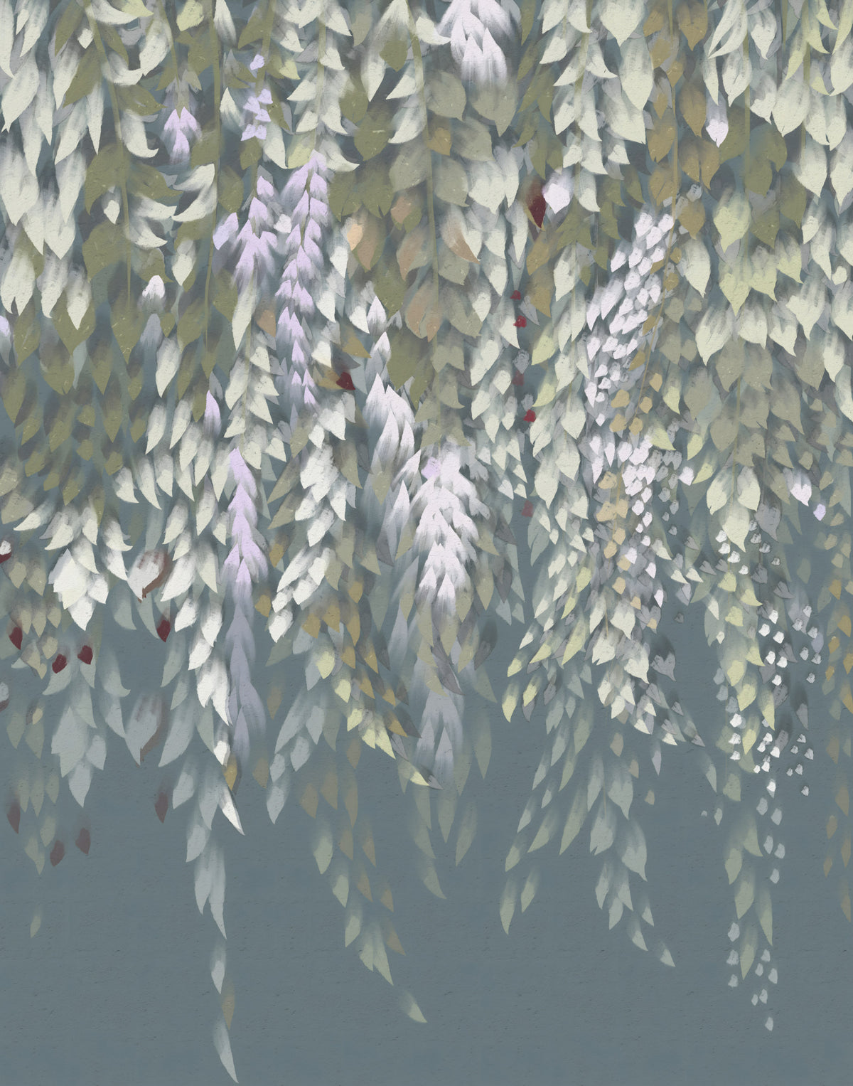 Cascading Wisteria Dream Wall Mural