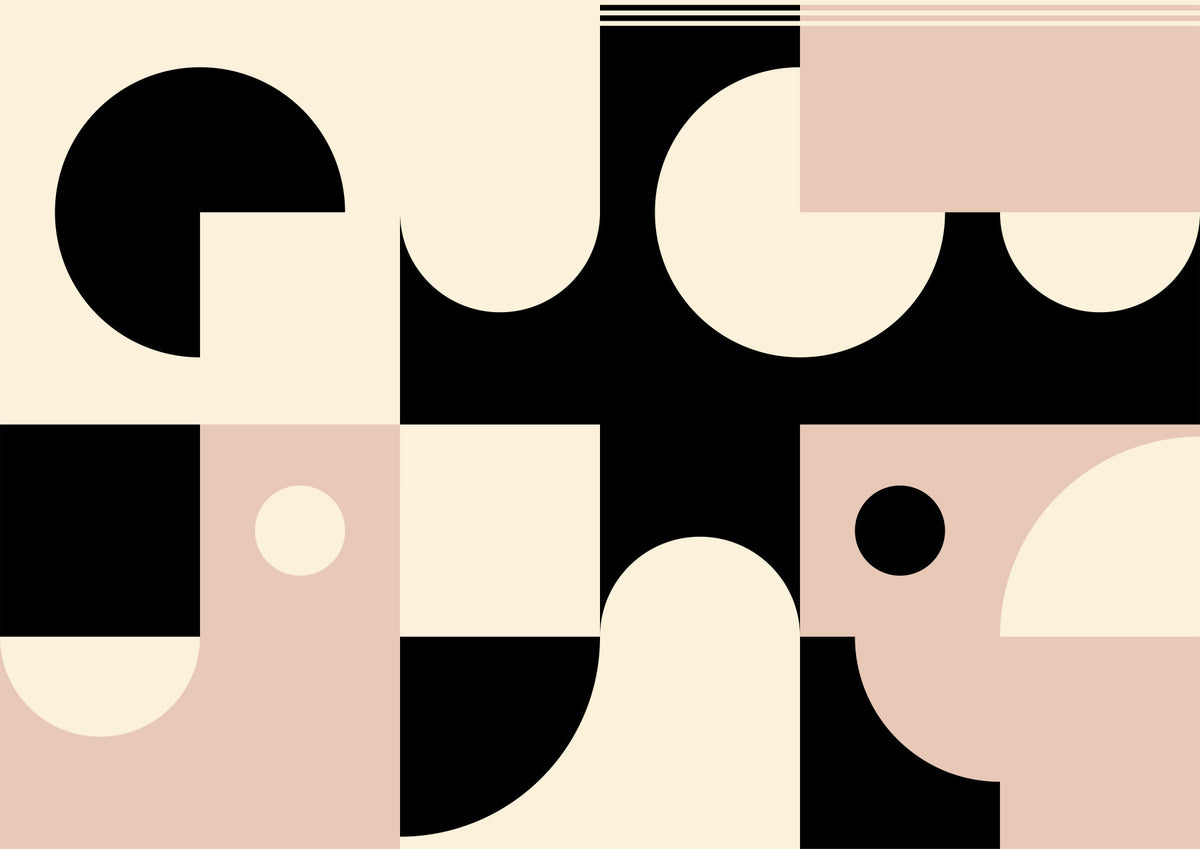 Pink Black - Bold Geometric Interplay Wall Mural in your room