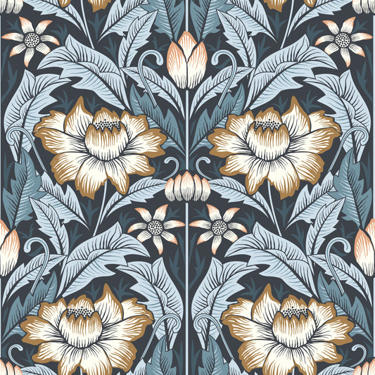 Timeless Garden ‚Äì Midnight Blue Wallpaper‚Å†