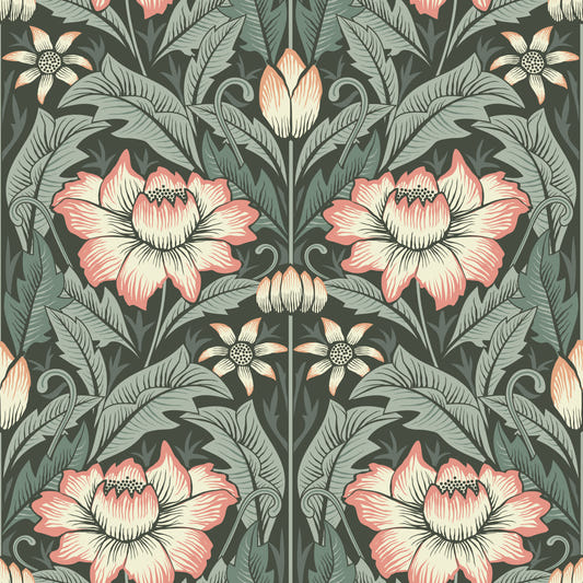 Timeless Garden – Forest Green Wallpaper⁠