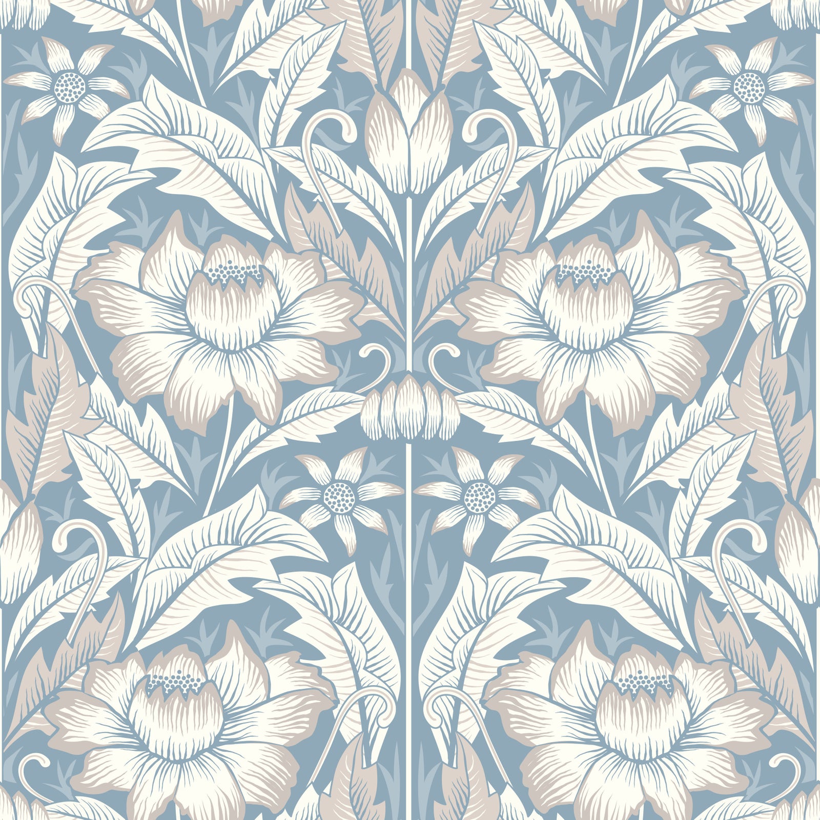Timeless Garden – Mist Blue Wallpaper⁠ in your room