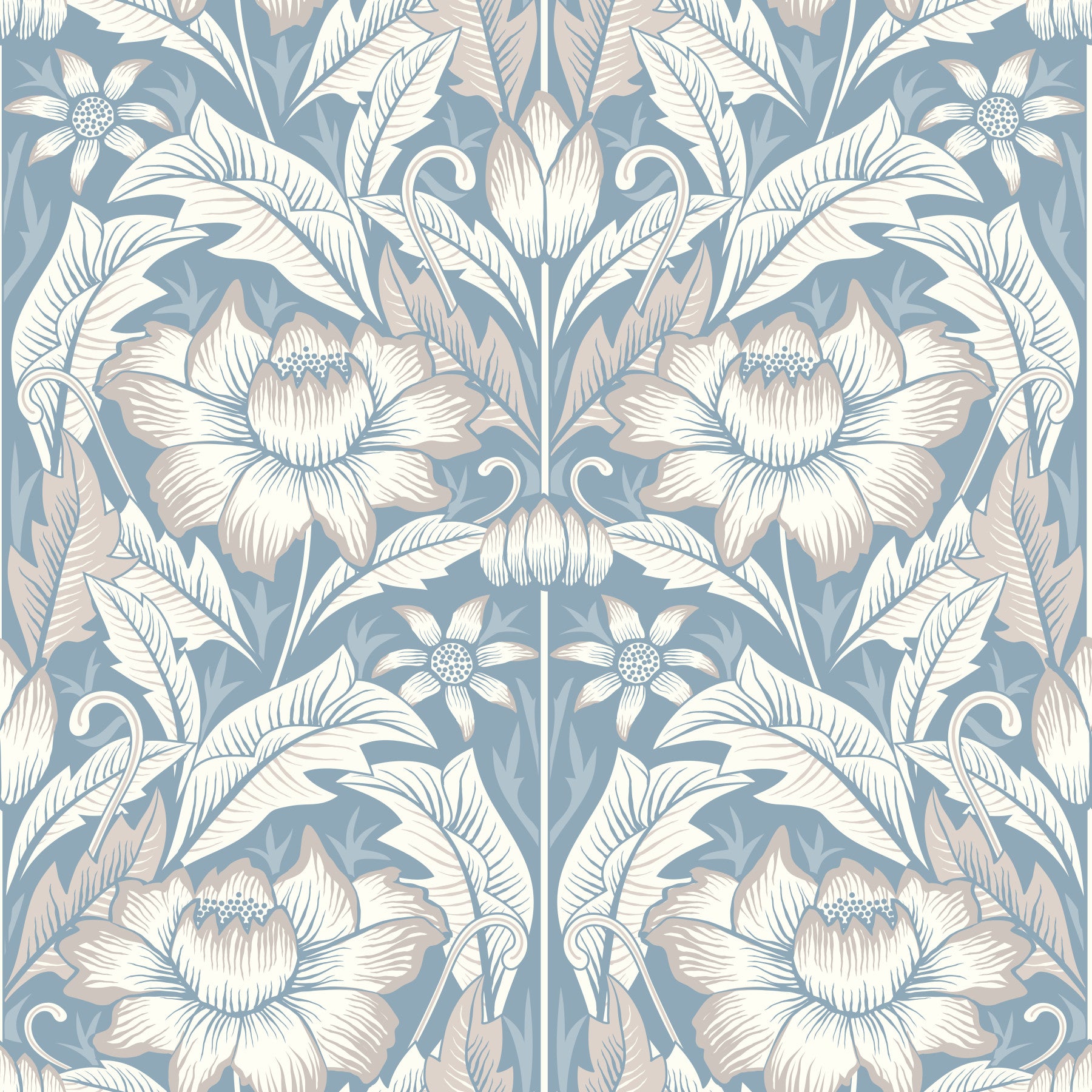 Timeless Garden ‚Äì Mist Blue Wallpaper‚Å†