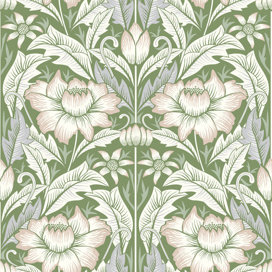 Timeless Garden – Sage Green Wallpaper⁠