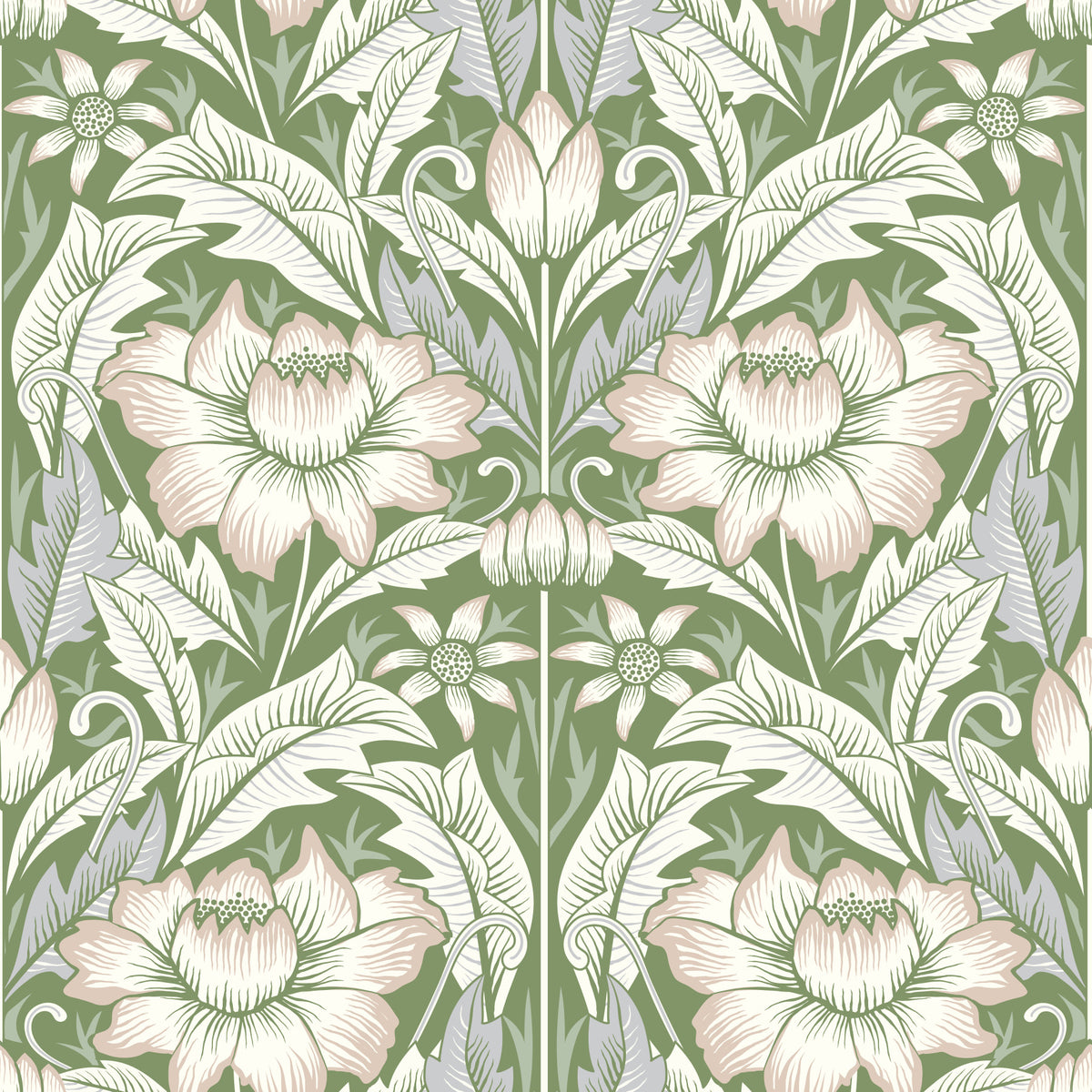 Timeless Garden – Sage Green Wallpaper⁠ in your room