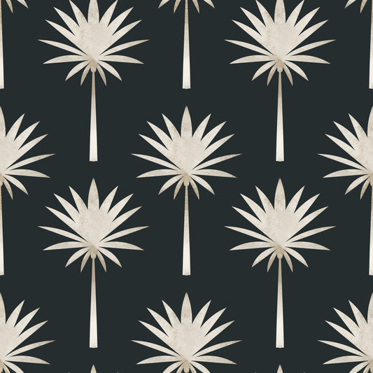 Luxe Palms Art Deco Tropical Flair Wallpaper⁠