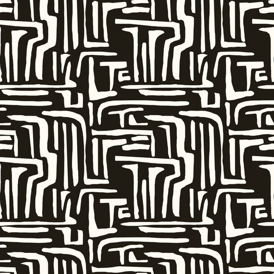 Papier peint labyrinthe tribal moderne