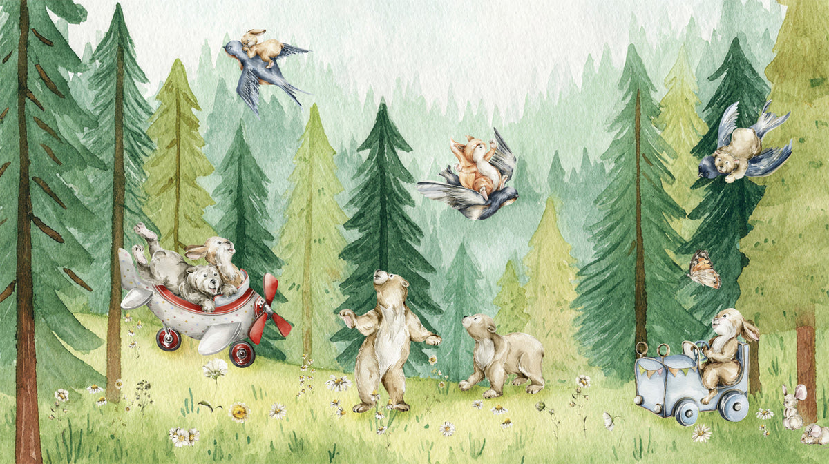 Forest Friends Take Flight Wall Mural in your room