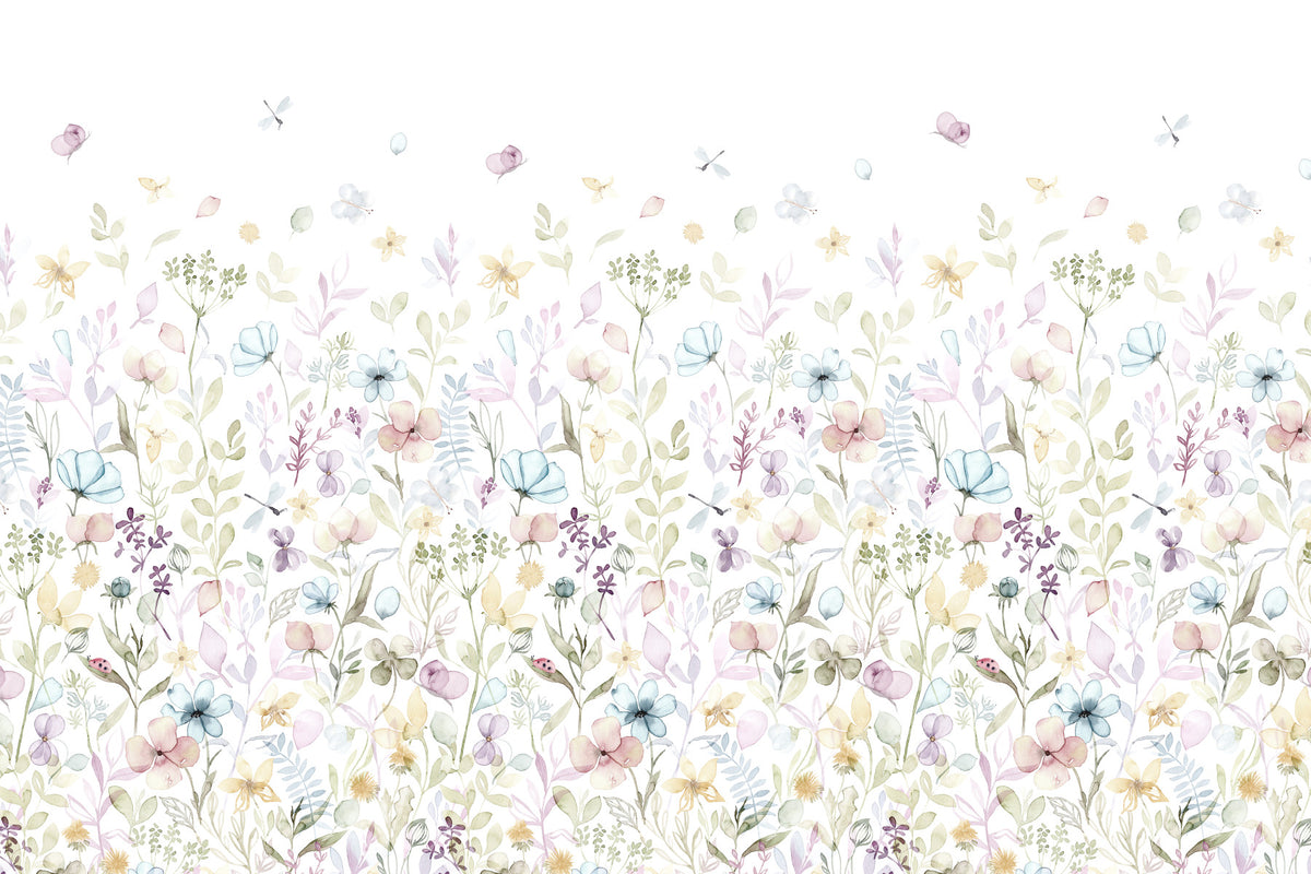 Akvarel hvisken blomstermotiv vægmaleri - 3279932 in your room — zoomed