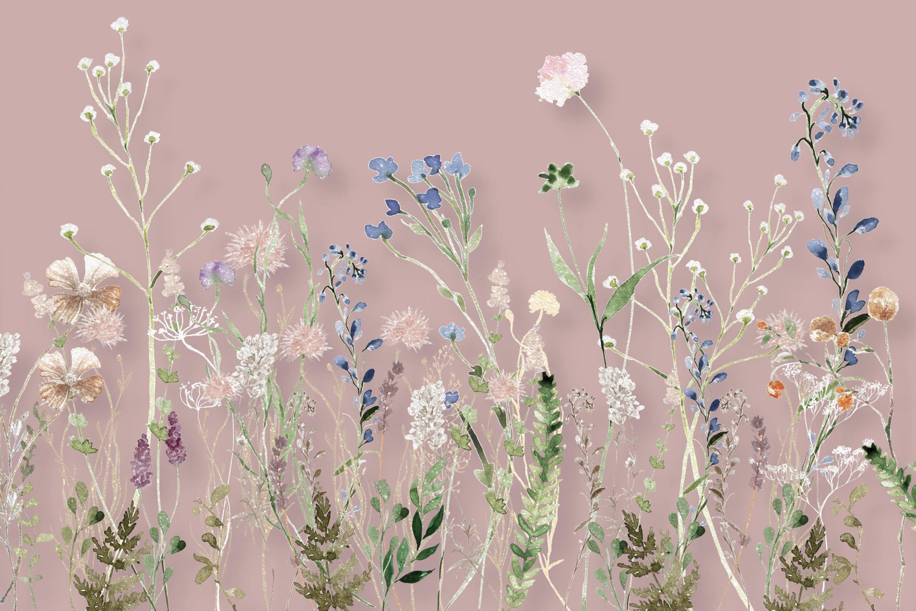 Blush Meadow Blooms Wall Mural - 3133173 in your room — zoomed