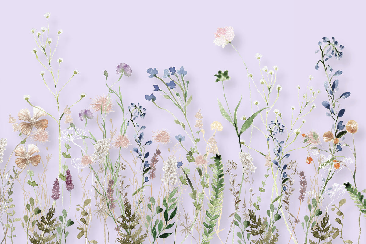 Mural de pared de pradera con acuarela - 3133176