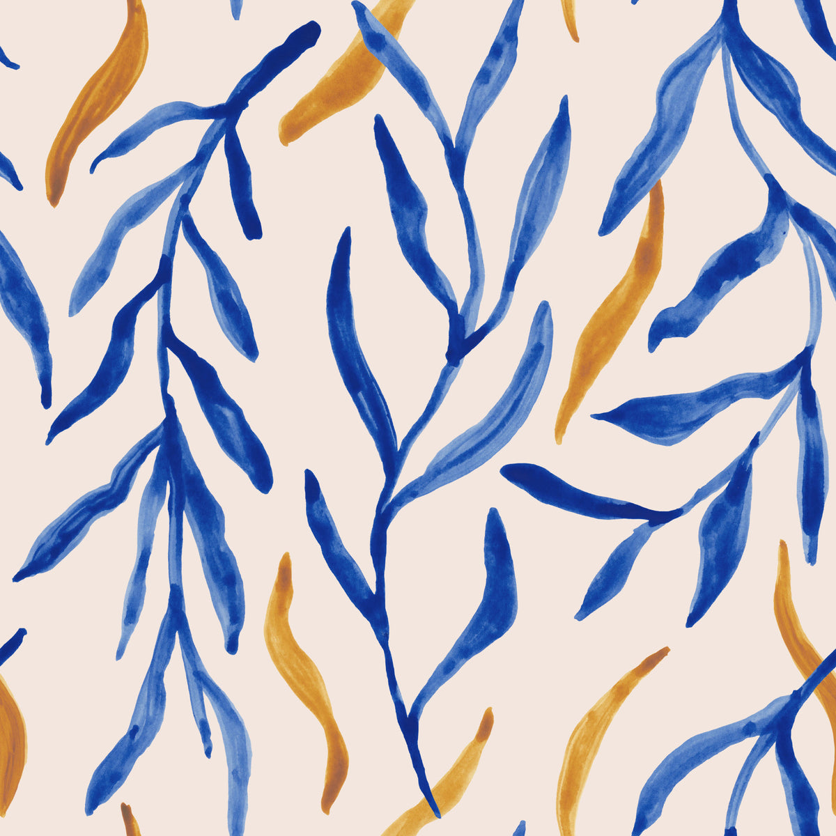 Watercolor Blue & Gold Botanical Wallpaper‚Å† -2963135 in your room
