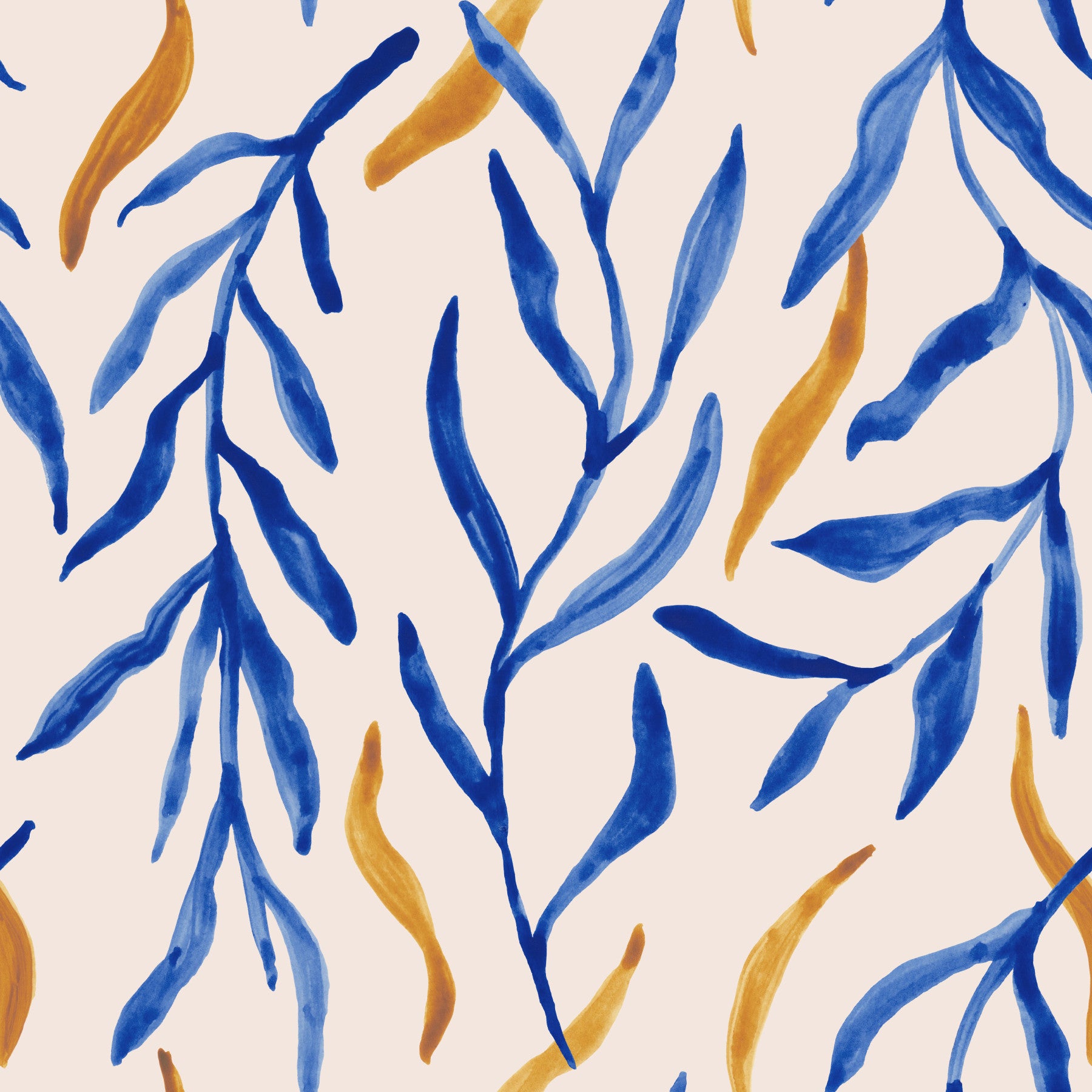 Watercolor Blue & Gold Botanical Wallpaper‚Å† -2963135