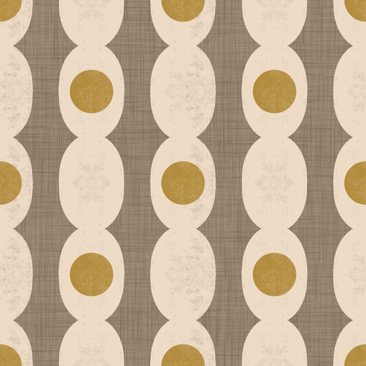 Papier peint abstrait beige époque atomique⁠ -2978114