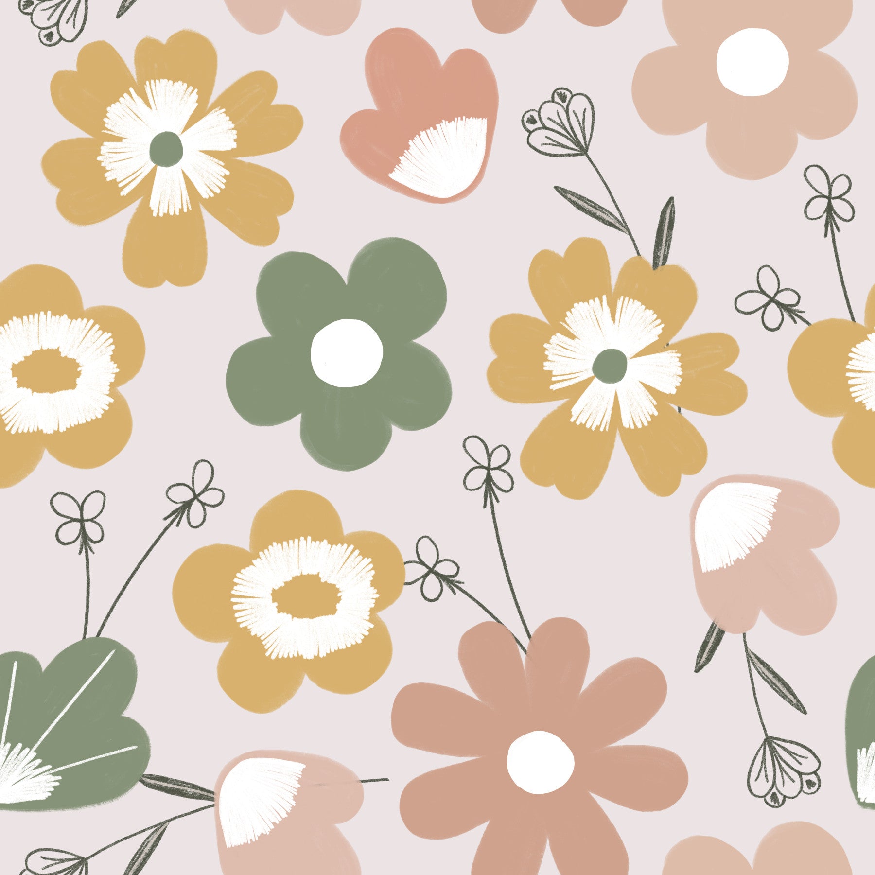 Papier peint Boho Blooms - 2983582 in your room — zoomed