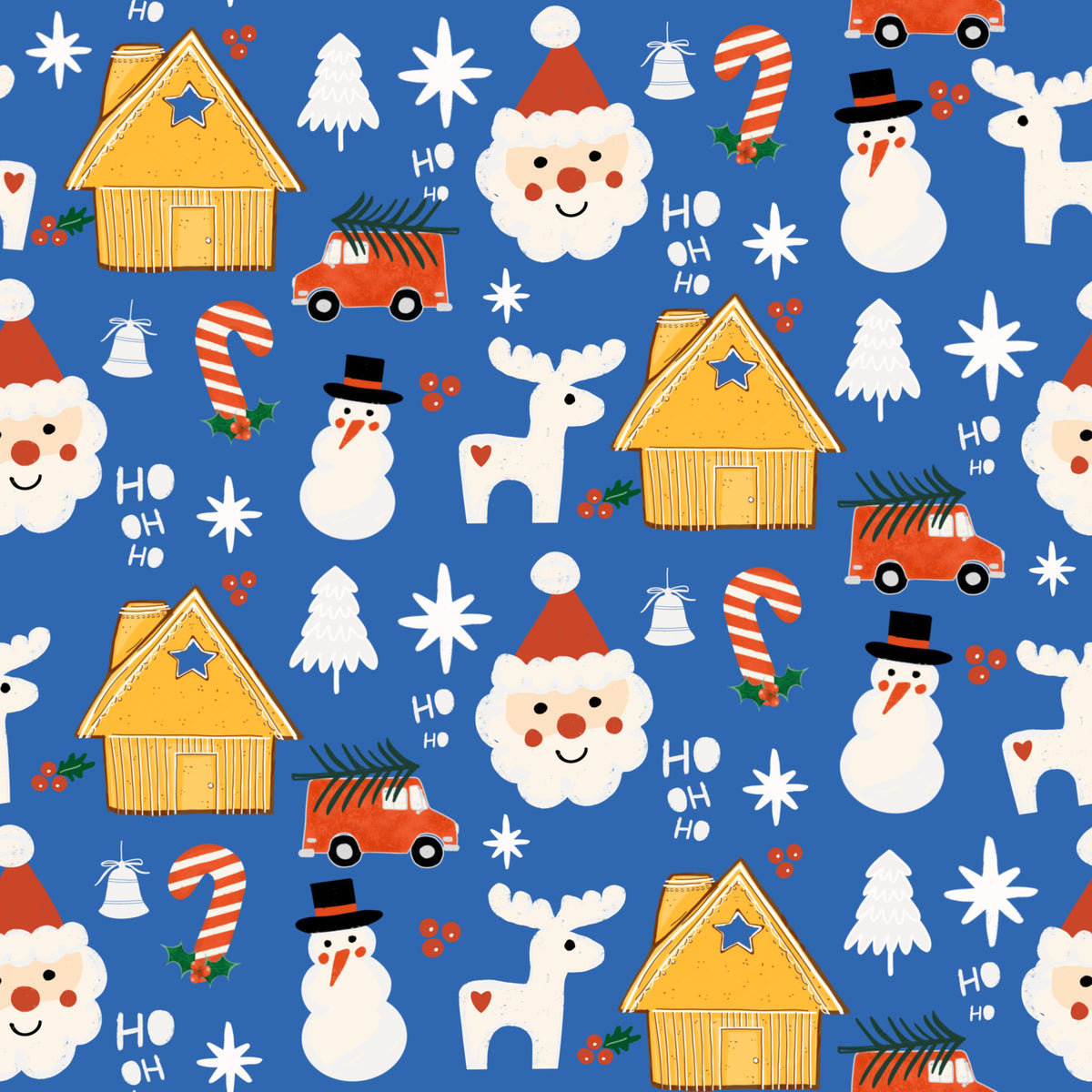 Holiday Cheer Doodle Wallpaper⁠ in your room — zoomed