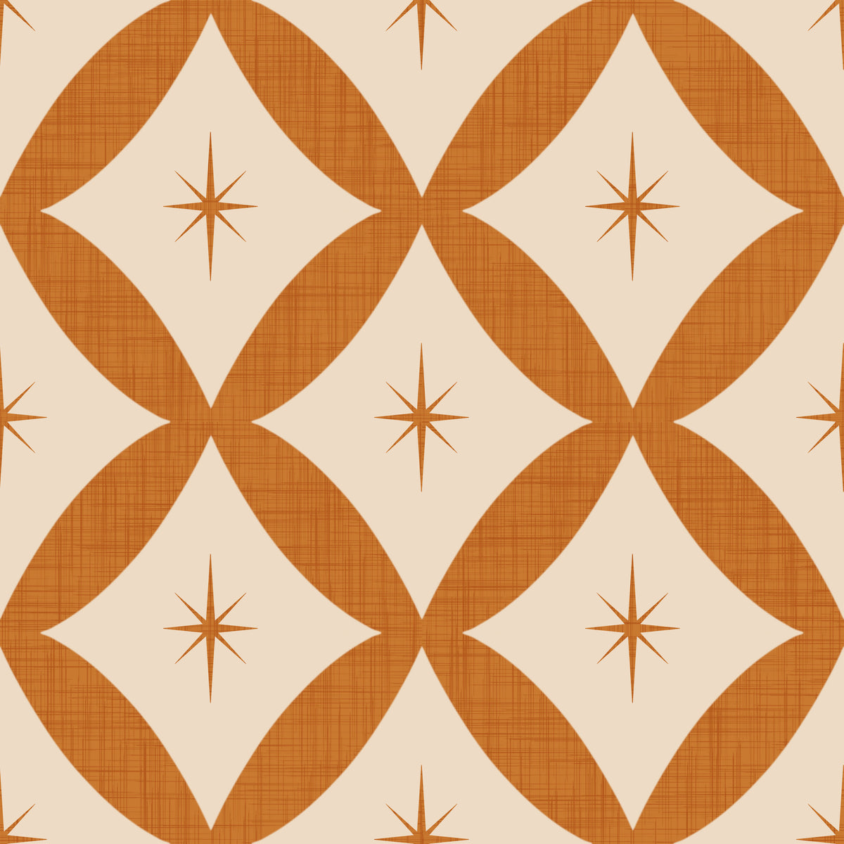 Papier peint rétro motif étoile enchevêtrée⁠ -2995341 in your room — zoomed