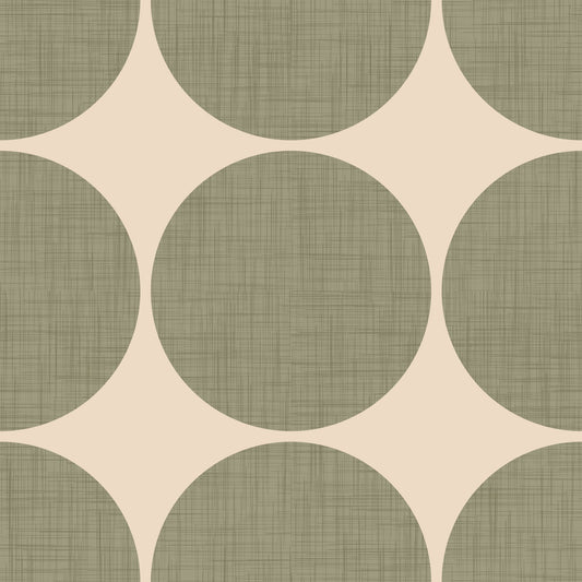Papier peint Cercles Olive⁠ -2995408