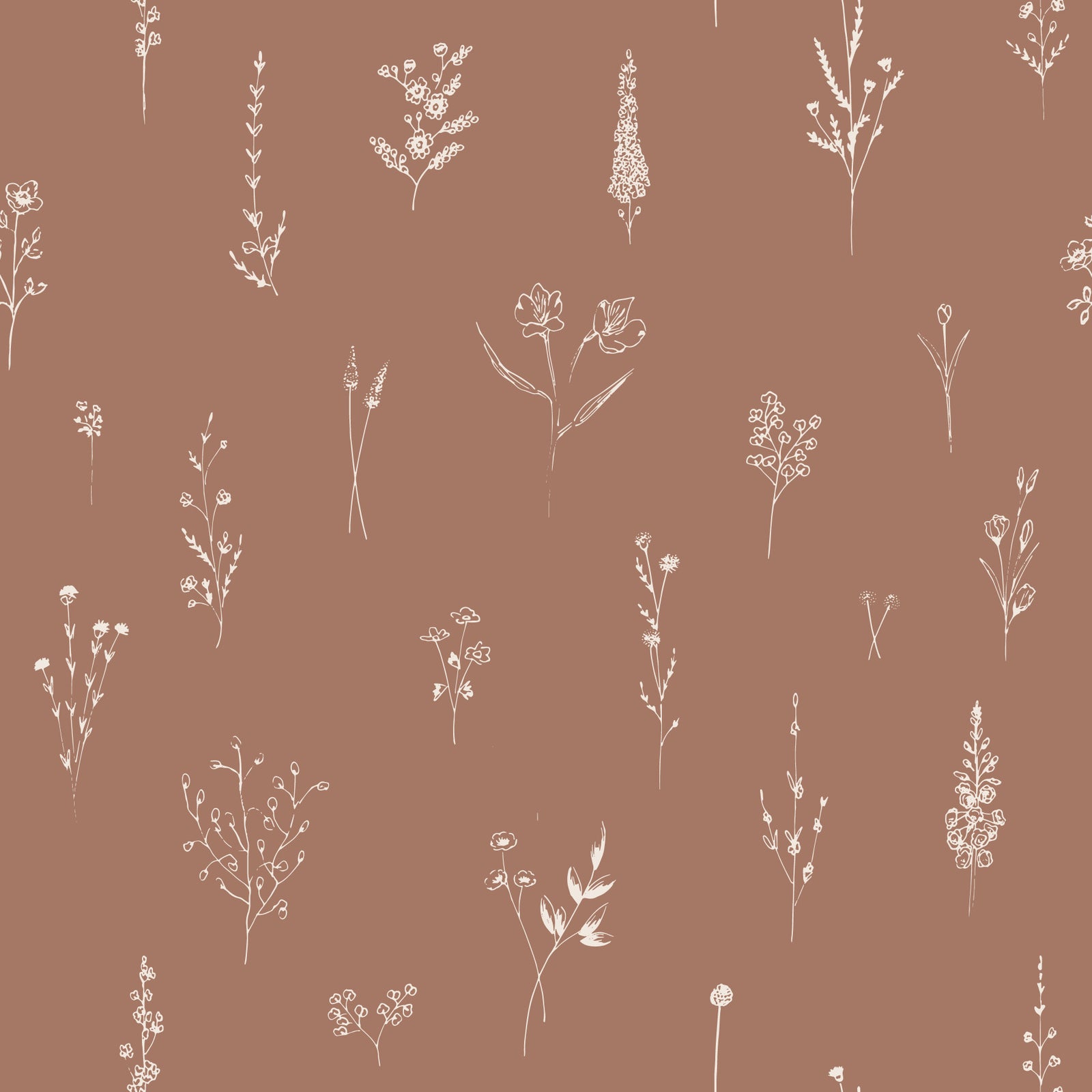 Rustic Bloom Sketch Wallpaper⁠ -3005924
