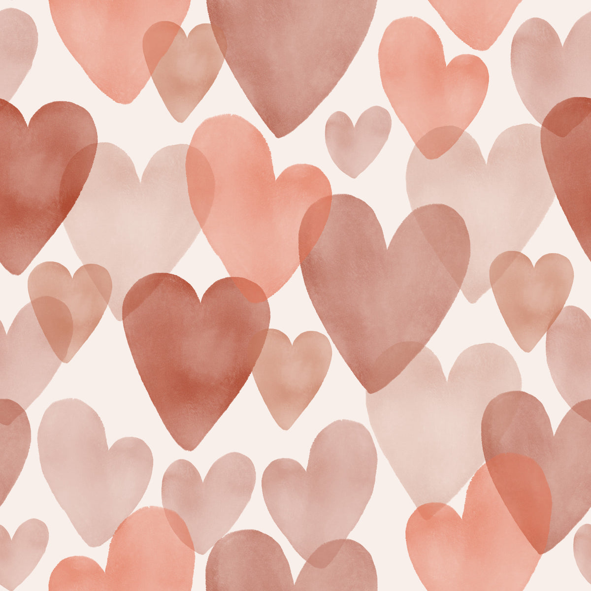 Papier peint Cœurs Aquarelle⁠ -3042404 in your room — zoomed