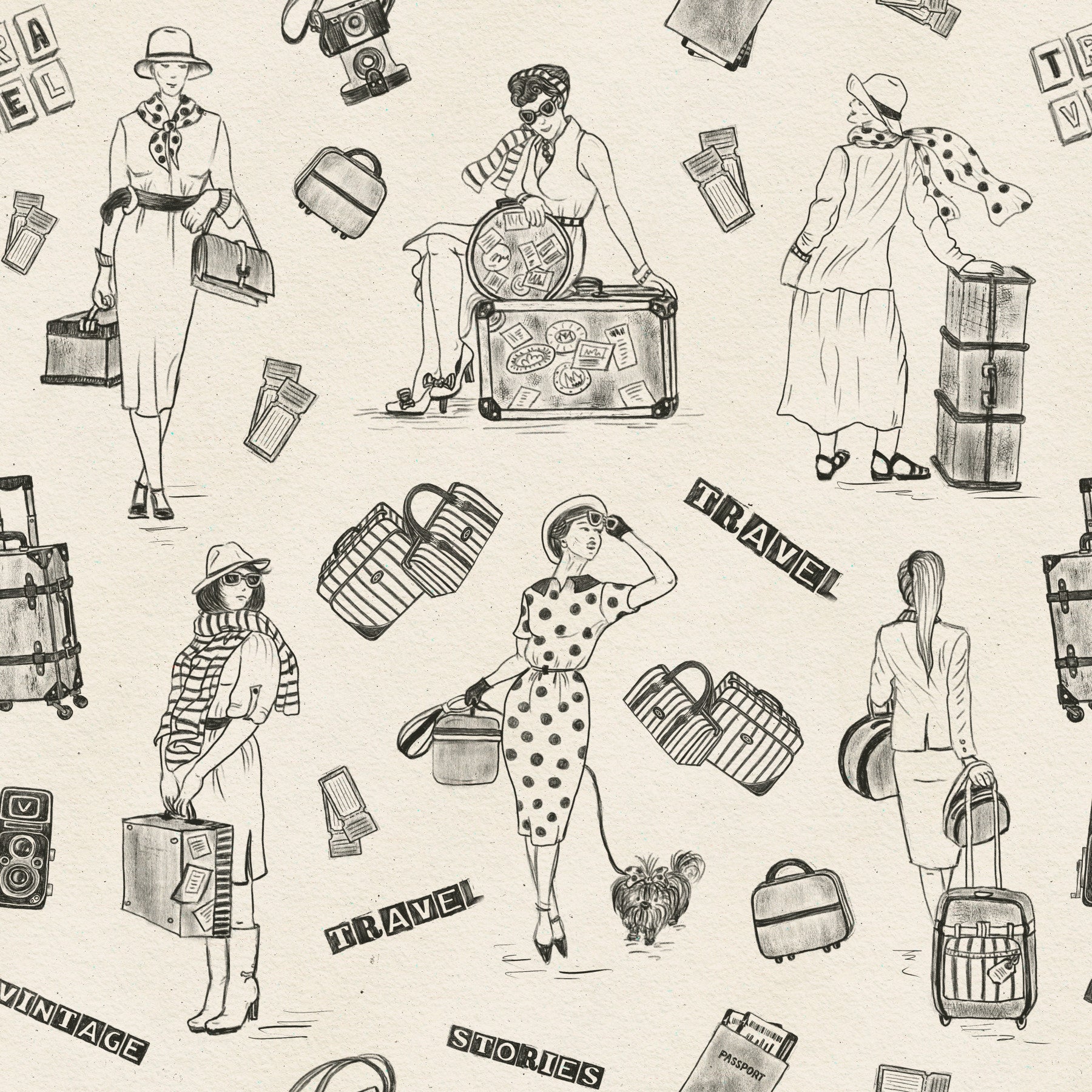 Chic Global : Papier Peint Croquis de Voyage⁠ -3239404 in your room — zoomed
